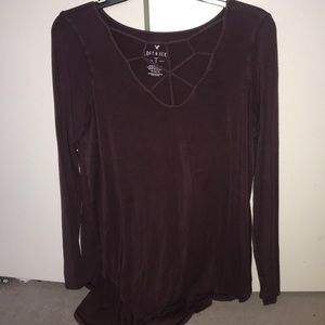 Strappy long sleeve shirt